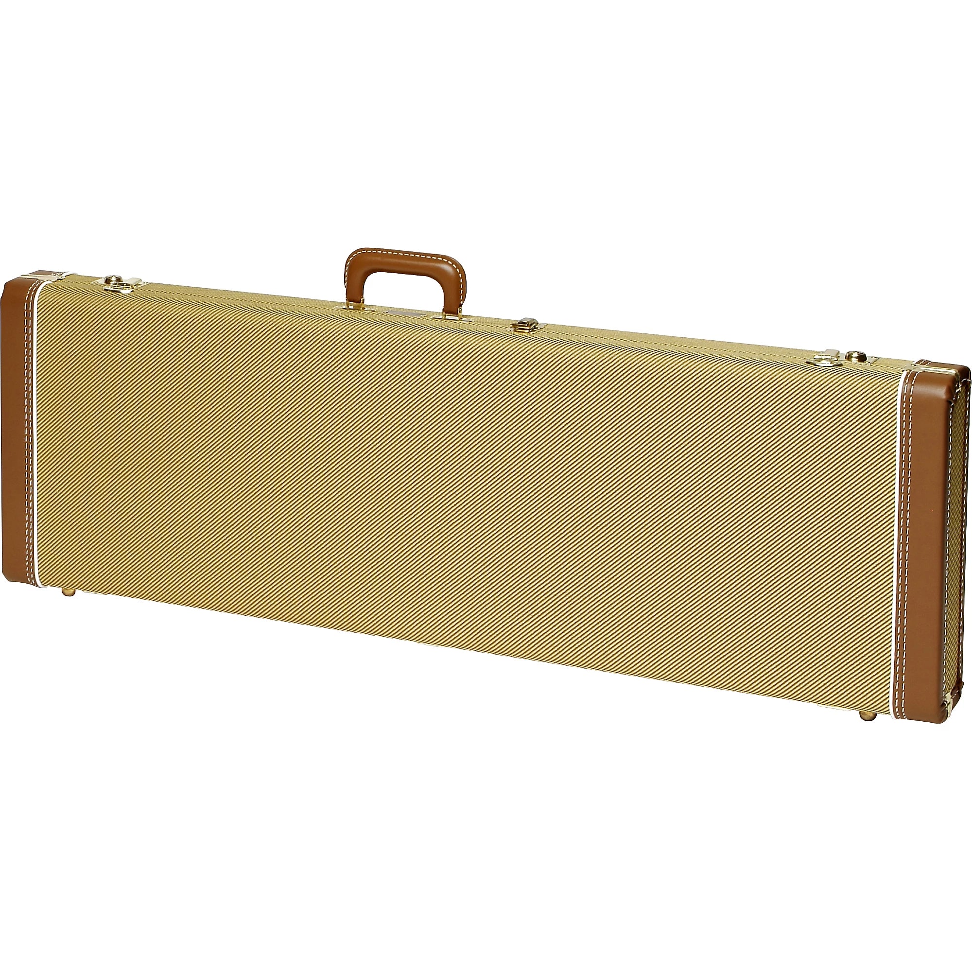 FENDER STRAT/TELE HARDSHELL CASE - GOLD TWEED RED PLUSH INTERIOR